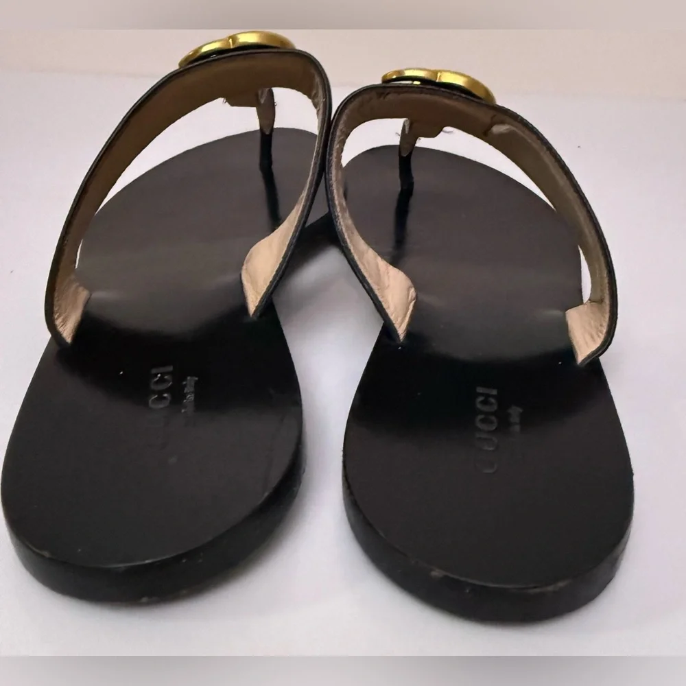Gucci Black and Gold Sandals - Picture 3 of 16